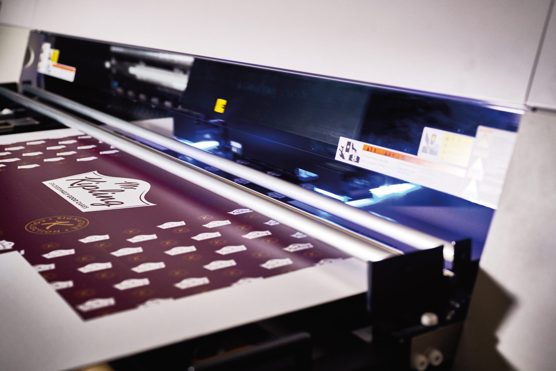 mr kipling box being printed