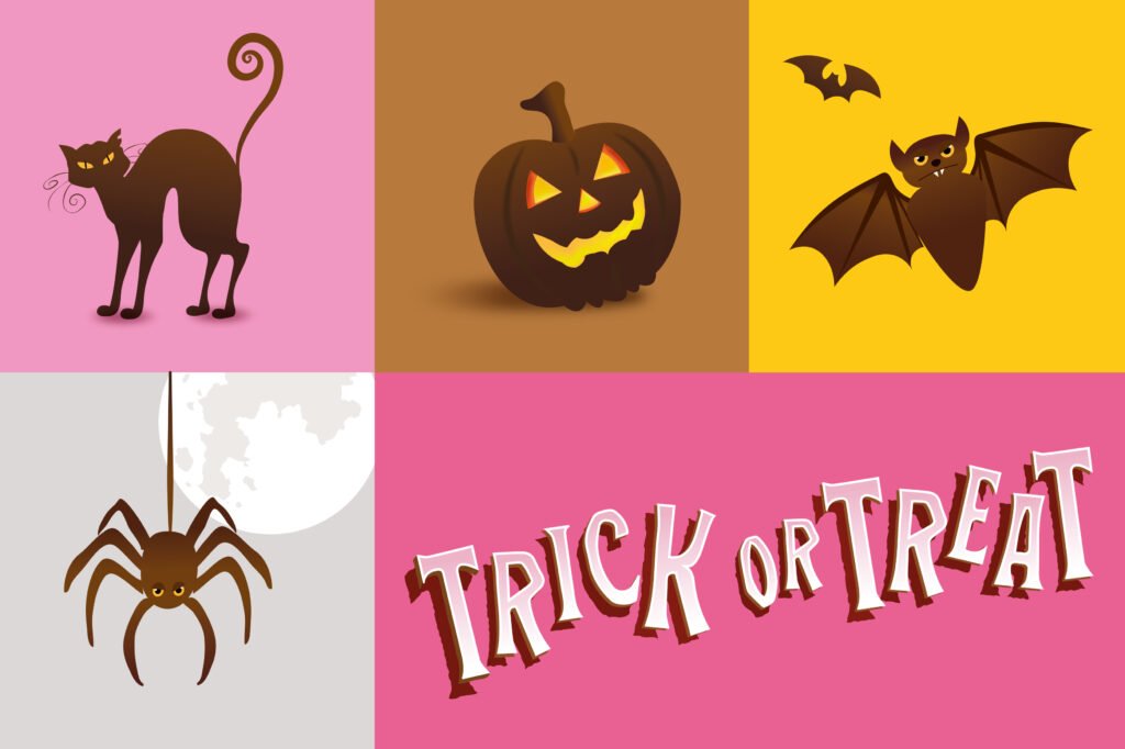 Mr Kipling Halloween illustrations